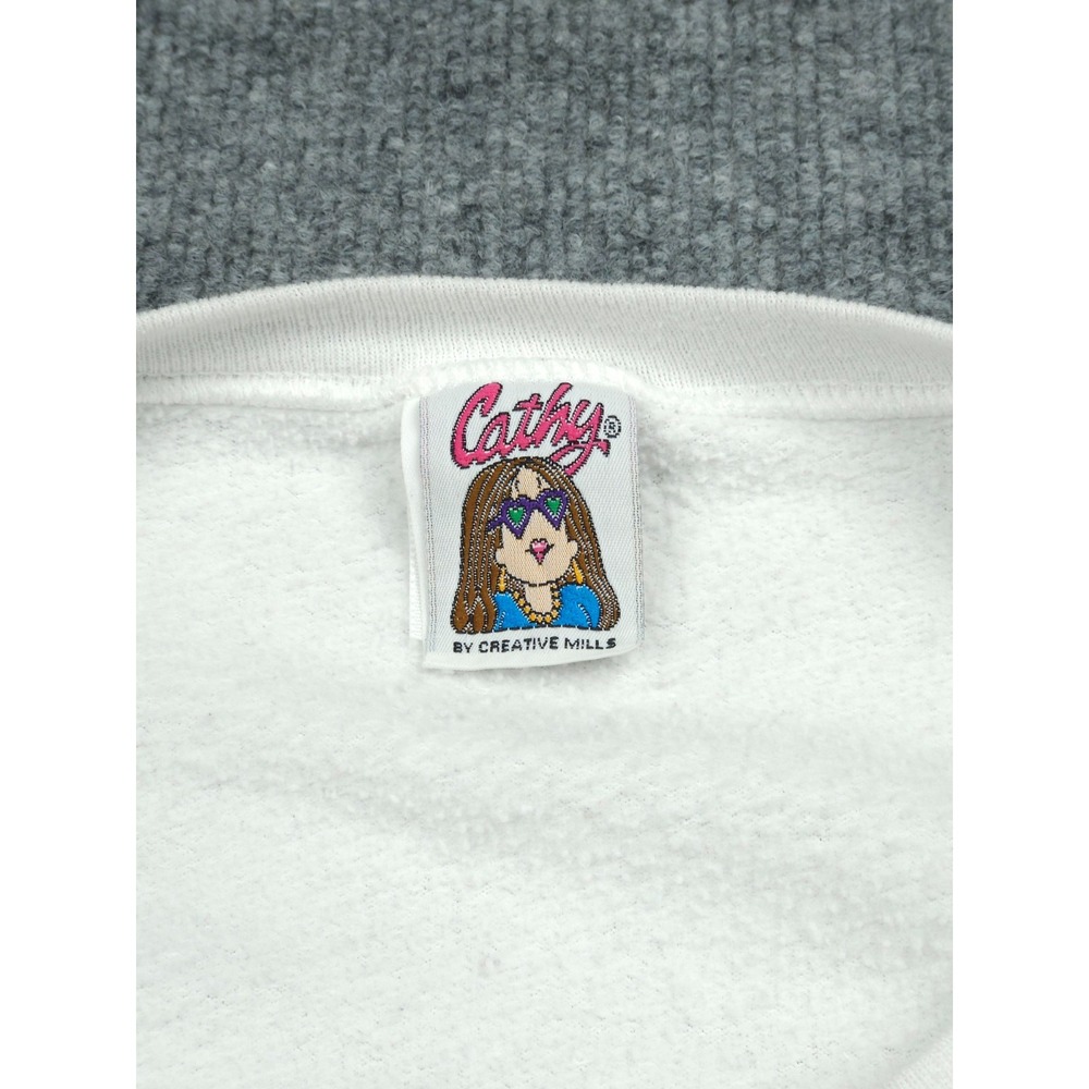 Vintage 90's Guisewite Cathy Comic Strip Christmas Crewneck Sweatshirt 3X White - Picture 7 of 13